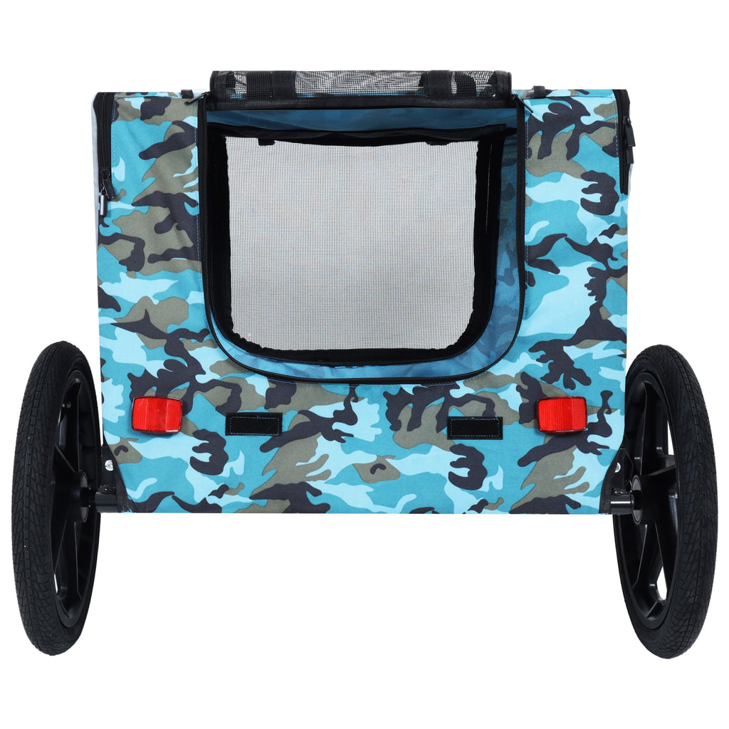 Outdoor Heavy Duty Collapsible Pet Bike Trailer with 16-Inch Wheels