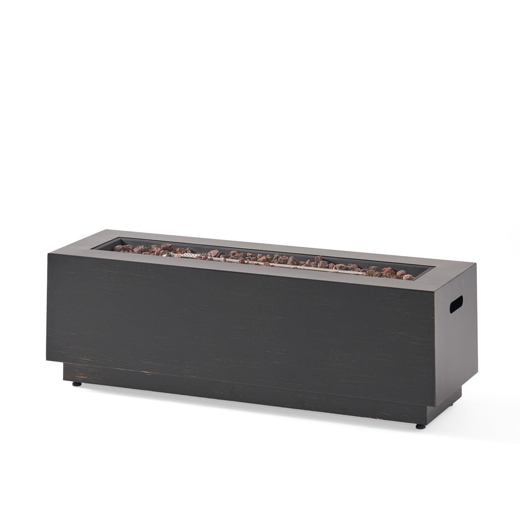 Modern Dark Grey 40' Outdoor Iron Propane Fire Pit