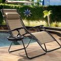 Zero Gravity Chair Outdoor Folding Recliner Lounge Chair with Attachable Sunshade Canopy and Holder,Black