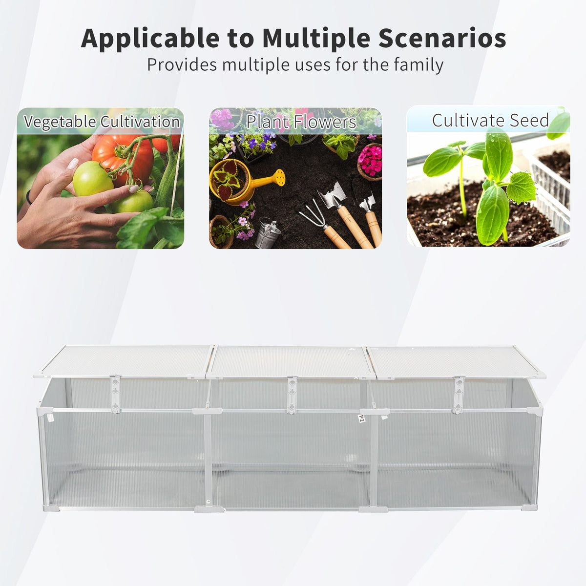 Polycarbonate Greenhouse For Outdoors In Winter - Silver