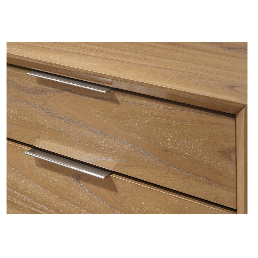 1 Piece 5 Drawer Tall Chest Bedroom Furniture - Natural Wood