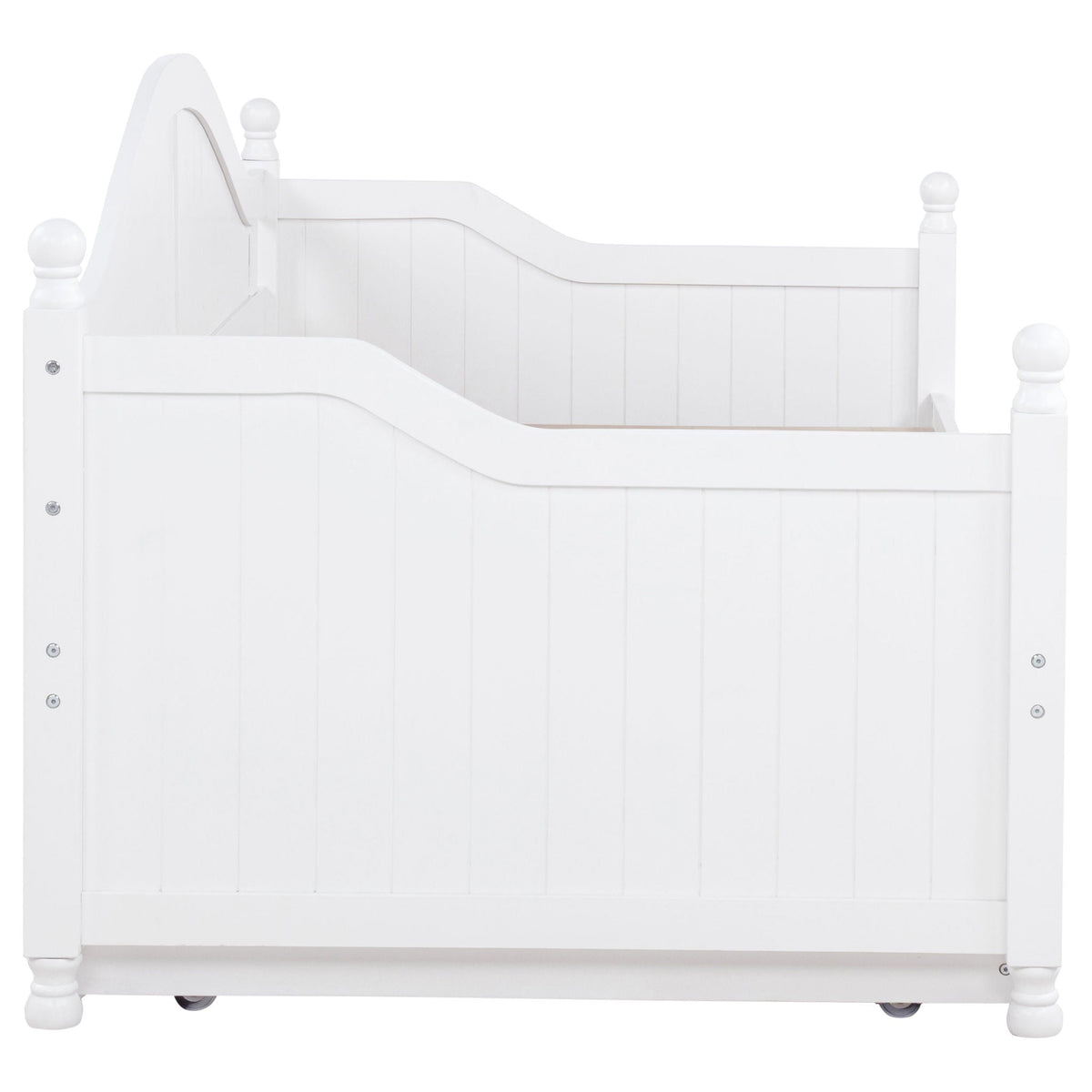 Twin Daybed With Trundle Storage Bed - White