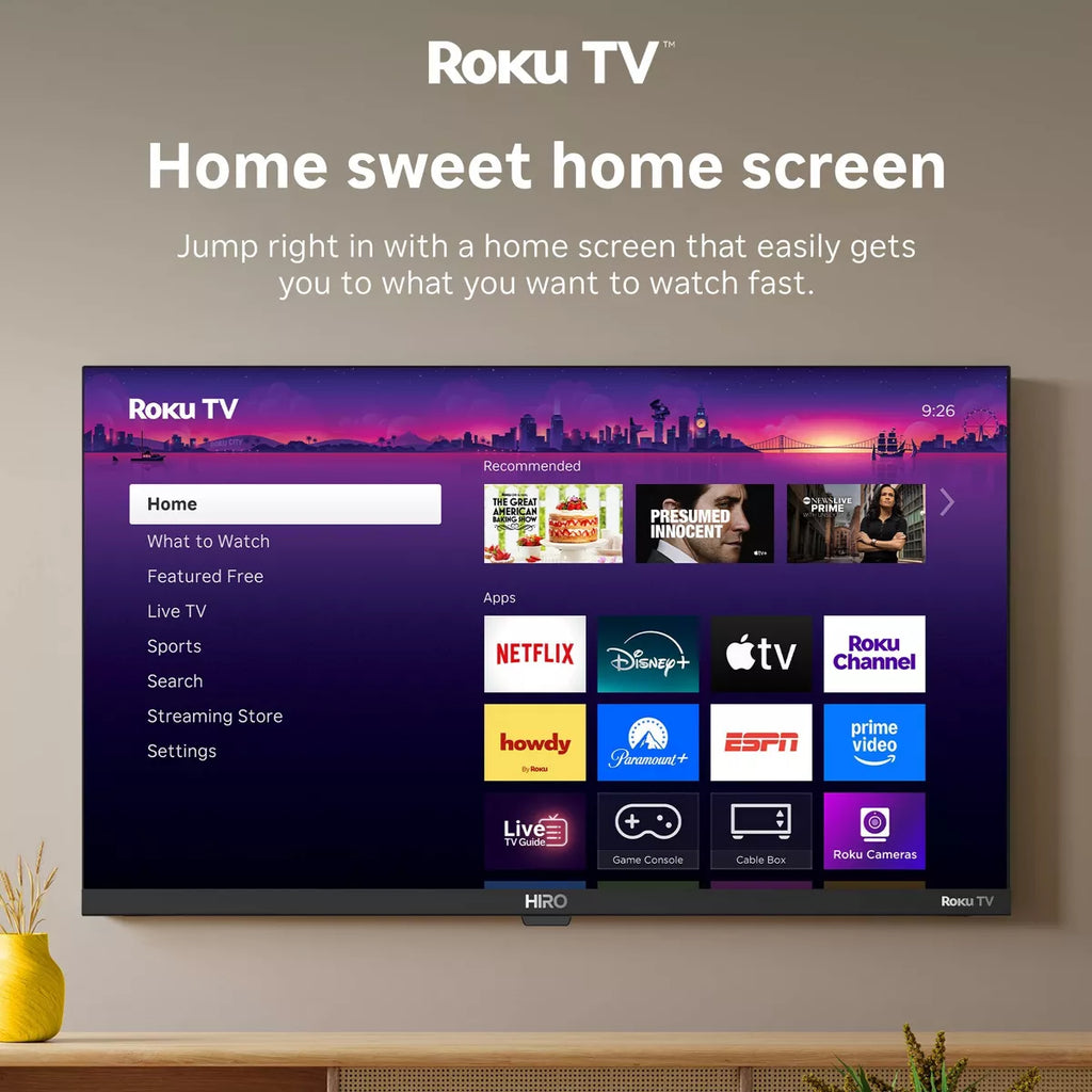Hiro Roku TV 720P HD Smart TV Flat Screen LED Television with Roku TV and Dolby Audio for Streaming