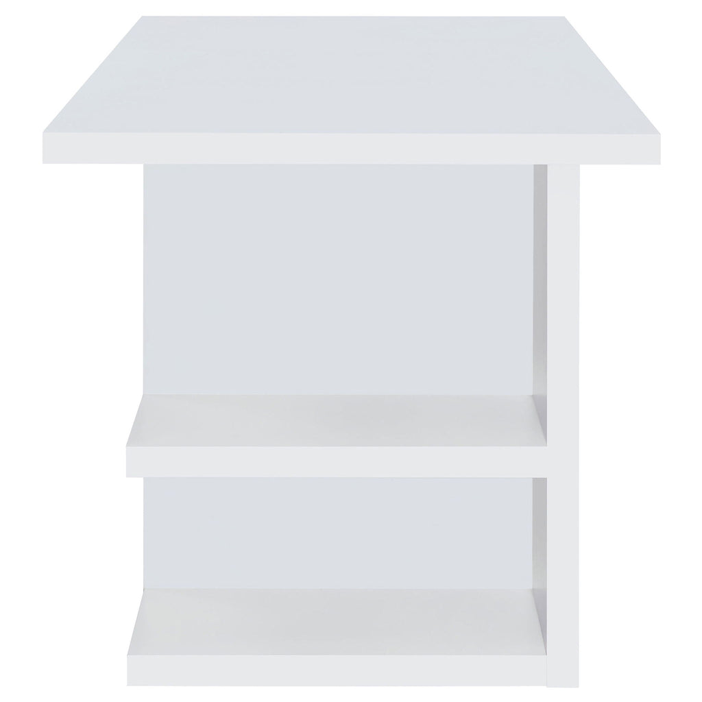 Hannah - 4 Shelf Writing Desk With Open Shelving - White