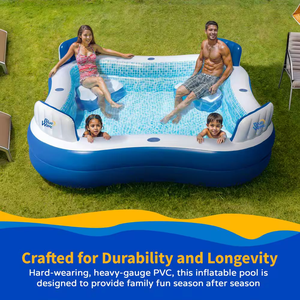 Premier 88 In. X 88 In. Square, 26 In. D Inflatable Pool with Cover