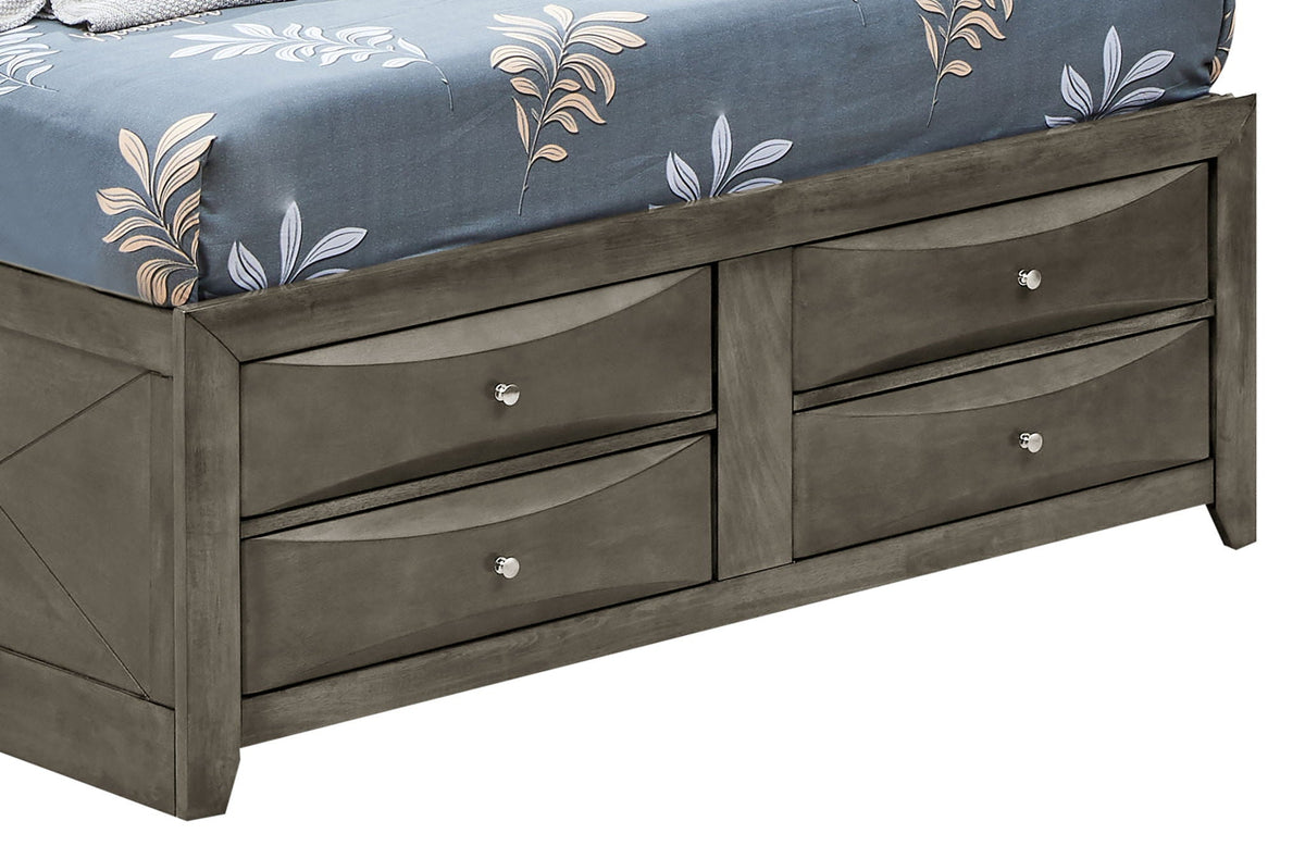Modern Design Storage Bed With Bookcase Headboard