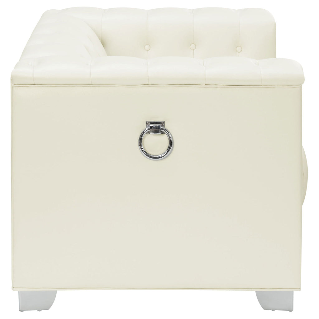 Earline - Upholstered Track Arm Accent Chair - White