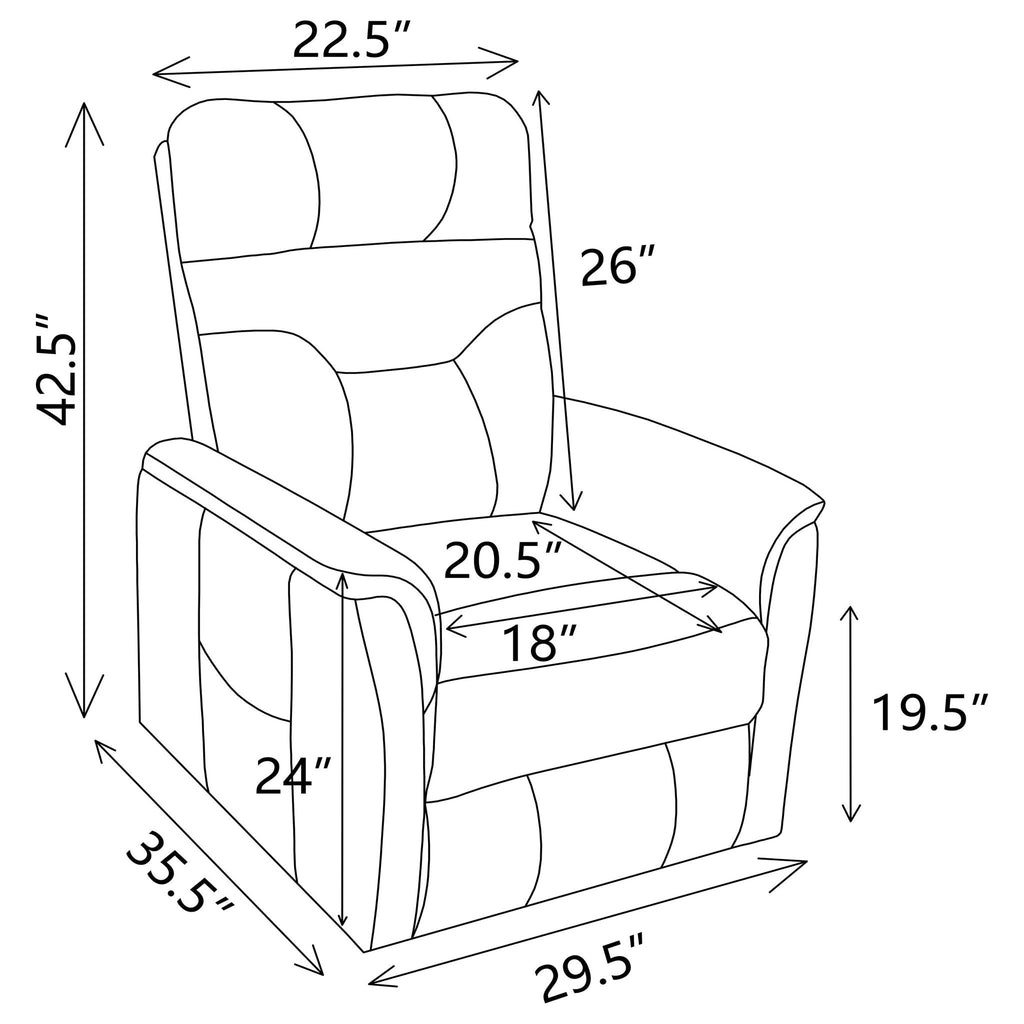 Upholstered Power Lift Recliner With Storage Pocket And USB Charging - Beige