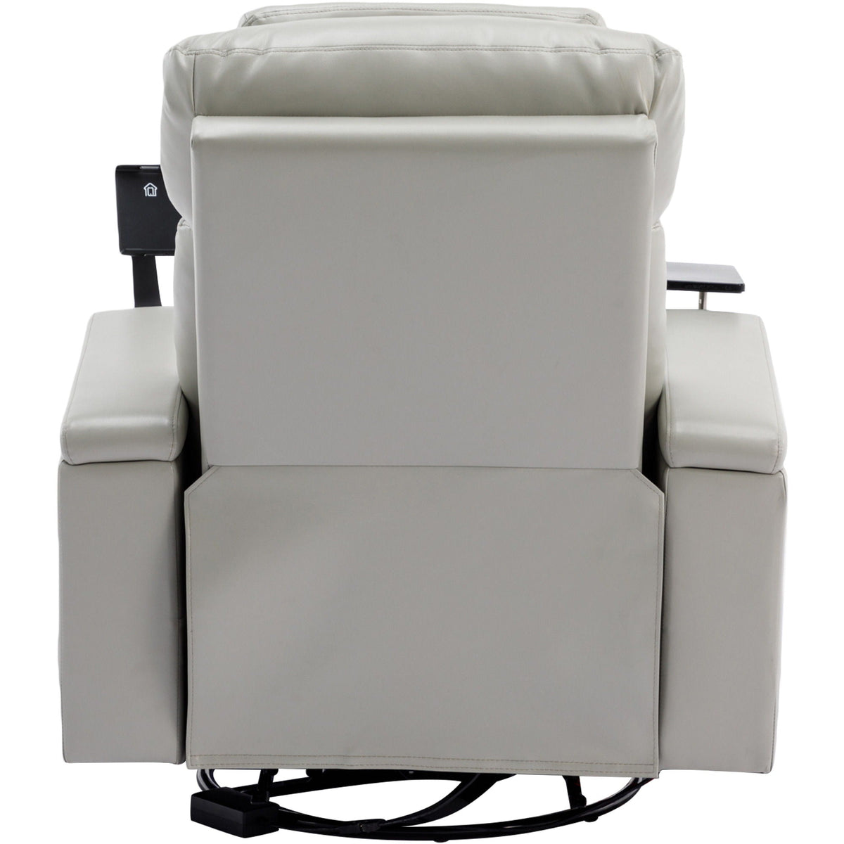 270° Power Swivel Recliner Home Theater Chair With Hidden Arm Storage, LED Light, Cup Holder, And Tray Table