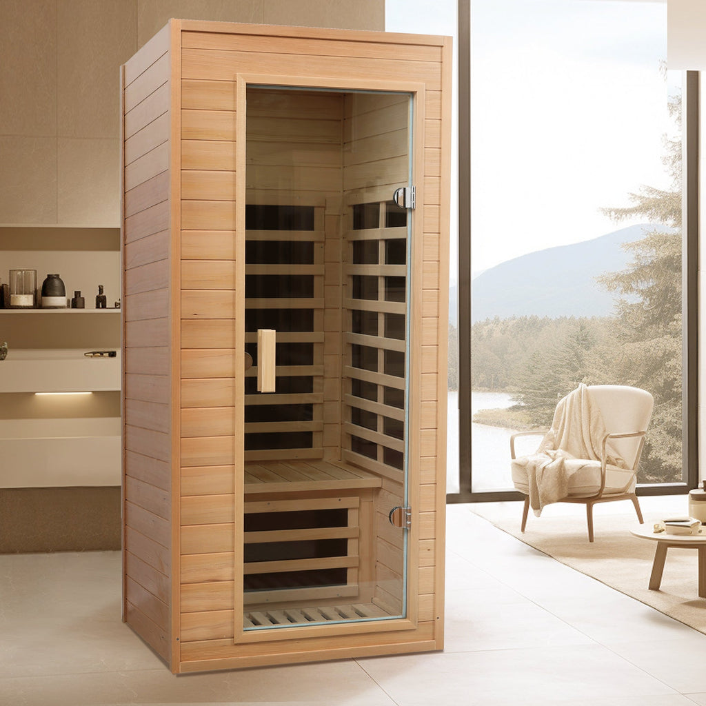 Hemlock One-person far infrared roof embedded indoor sauna room (Left & Right)