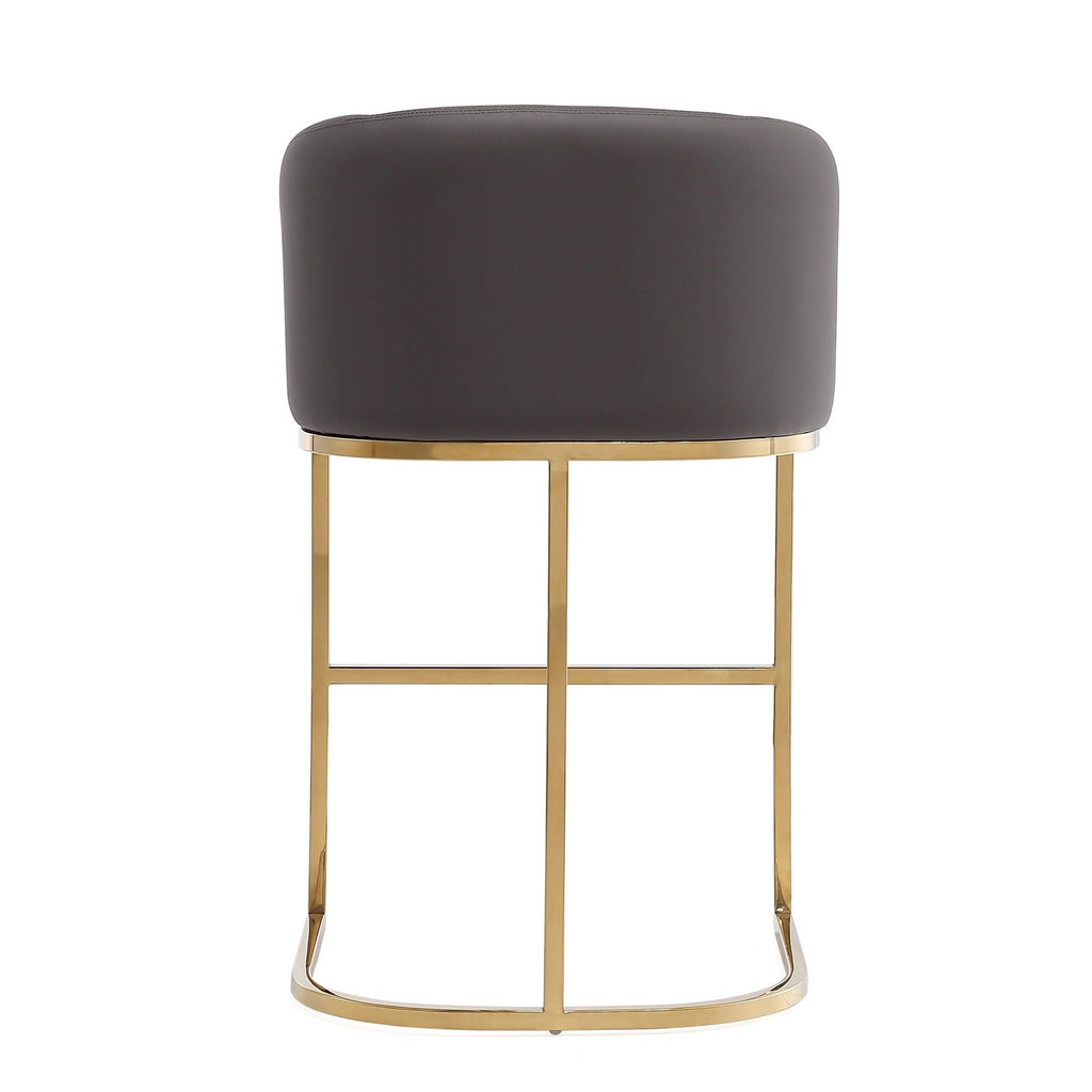 Mid-Century Modern Stool With Steel Base