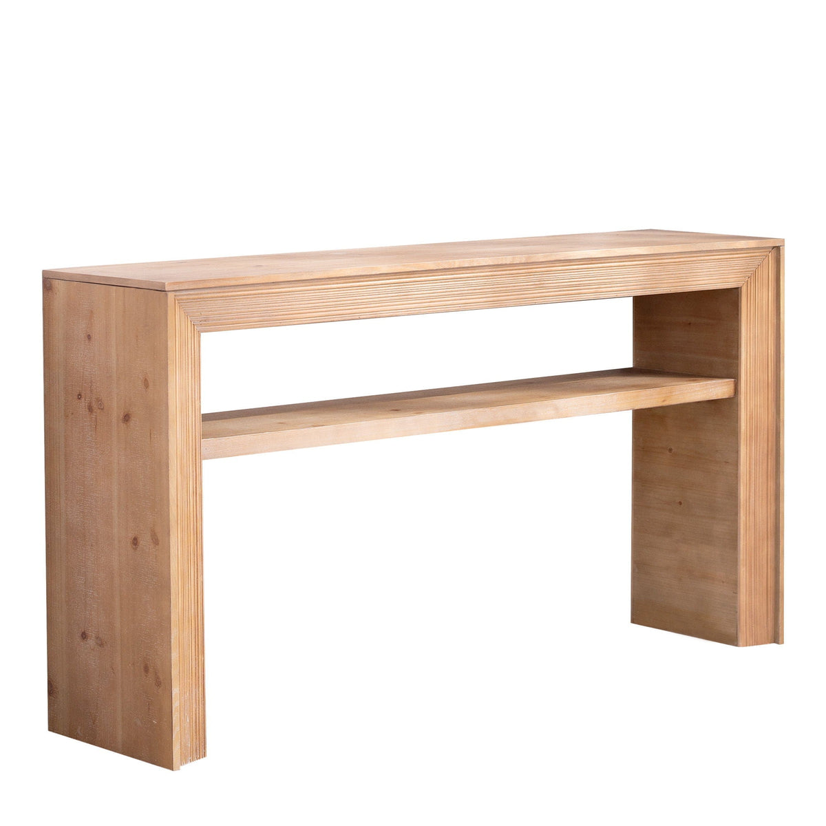 Console Table With Storage Shelf - Antique Natural / Light Natural / Natural