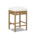 Lucia - Backless Upholstered Counter Stool With Frame - Ivory White