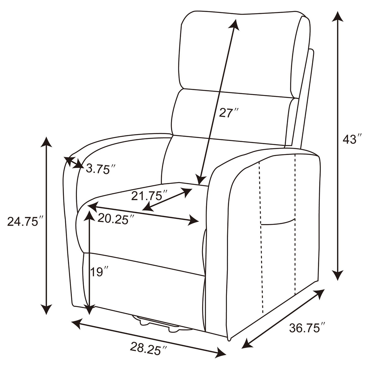 Royston - Upholstered Power Lift Recliner With Remote Comfort - Black