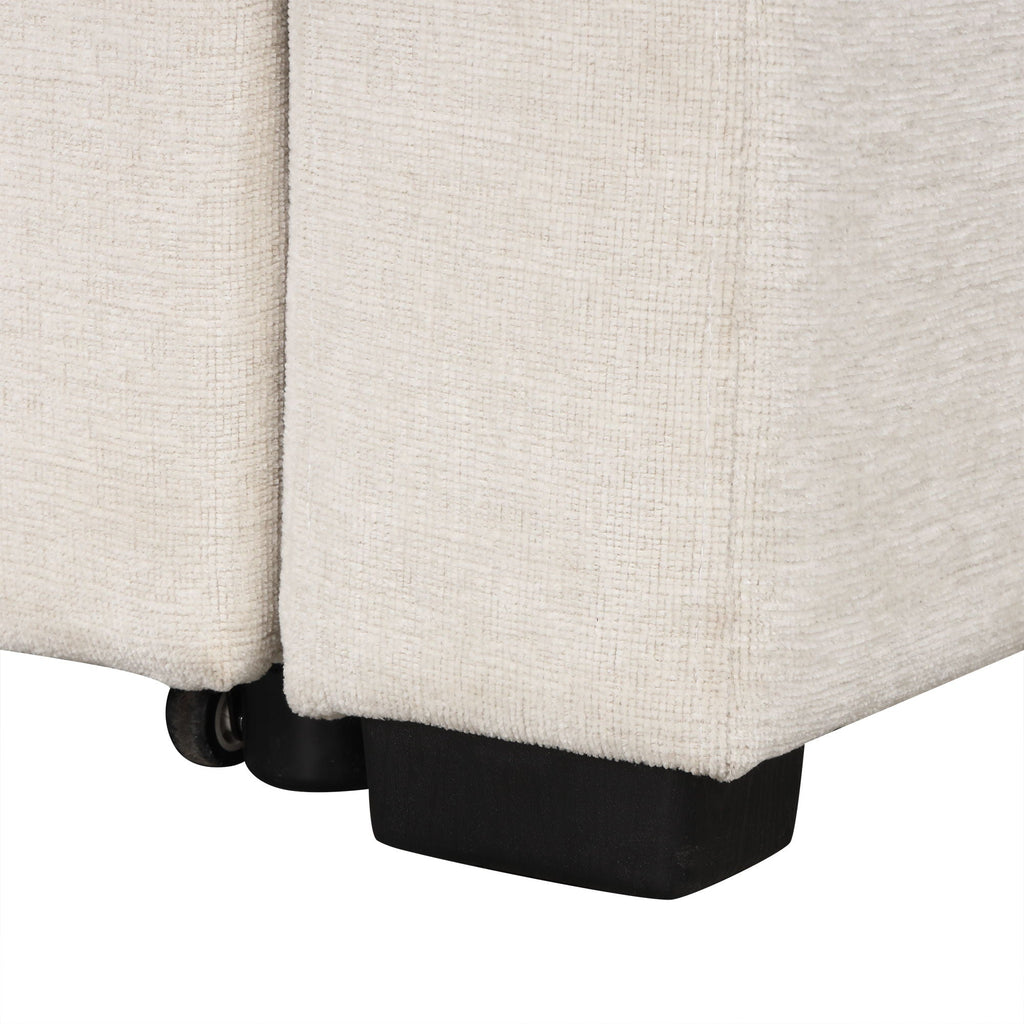 Convertible U-Shaped Sectional Sofa With Pull-Out Bed