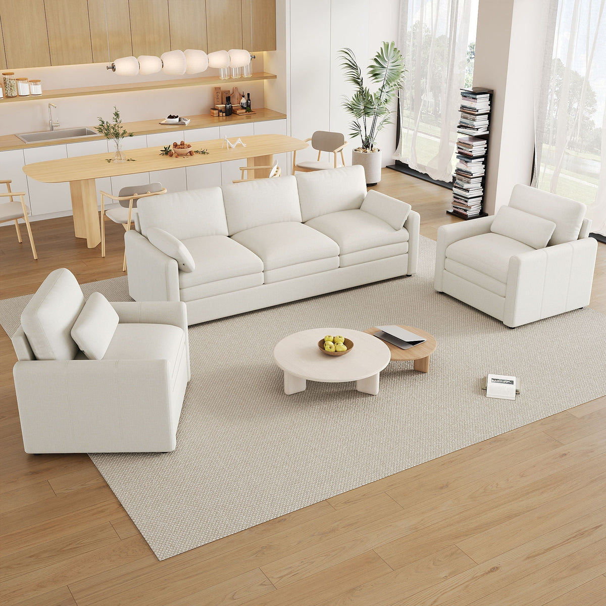 Cozy Sofa Set Oversized Comfy Cloud Sofa with Double Cushion