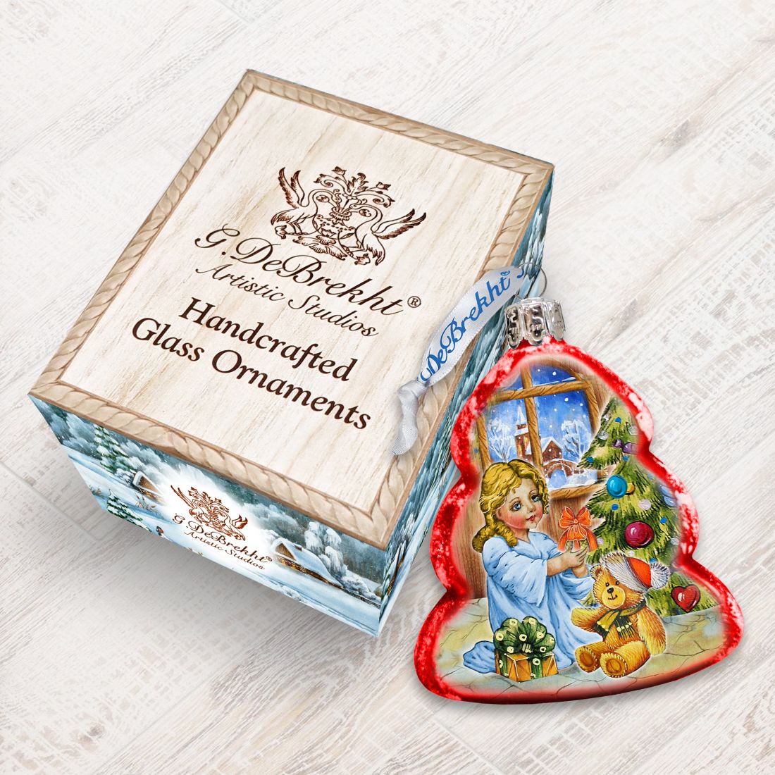 Nativity Santa Angel Mercury Glass Ornament by G. DeBrekht - Nativity Holiday Decor - 773016