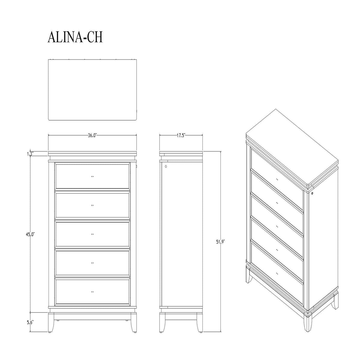 Adalid - Chest With LED Lighting - White