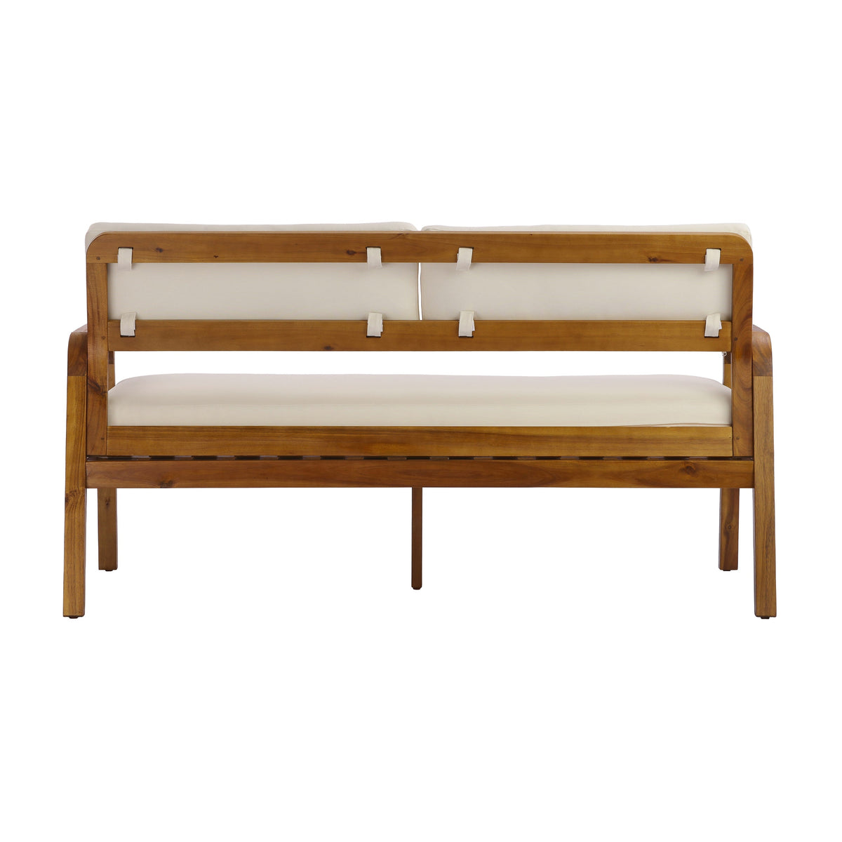 2-Pieces Outdoor Sofa Set with Cushions Teak Acacia Wood