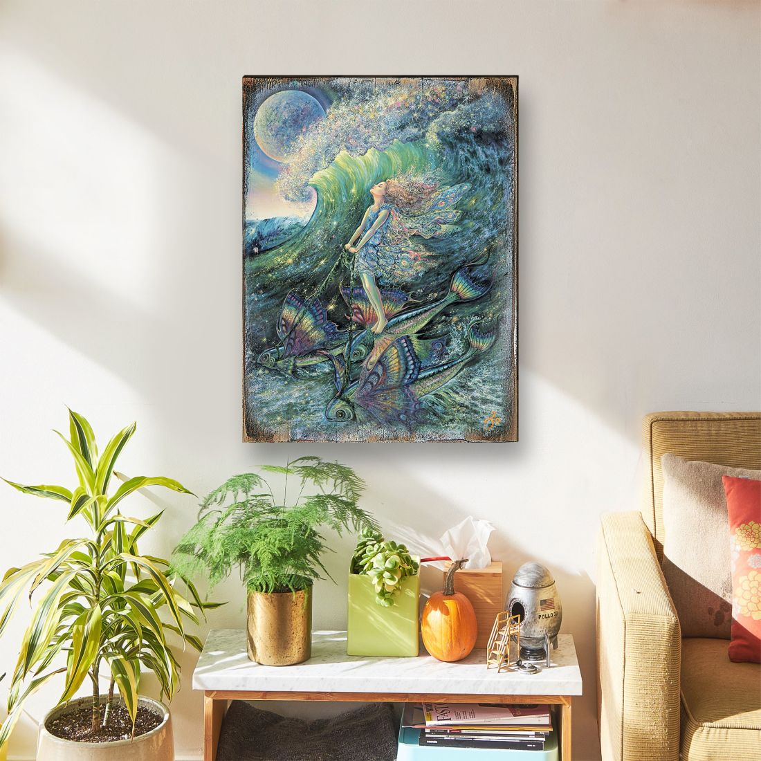 Surfers Dream Fantasy Wooden Wall Art by Josephine Wall - Fantasy Decor - 852152-JW