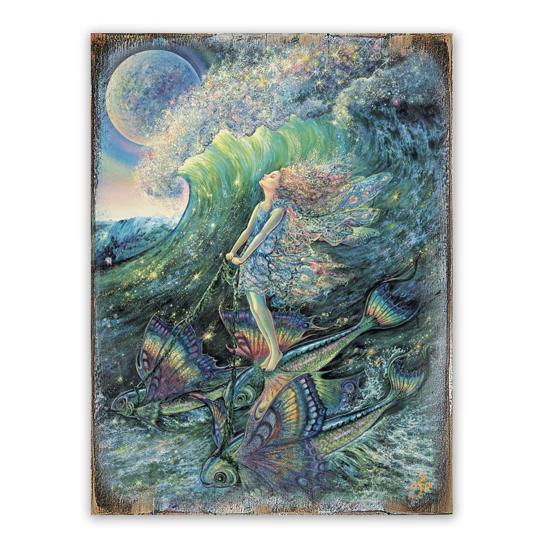 Surfers Dream Fantasy Wooden Wall Art by Josephine Wall - Fantasy Decor - 852152-JW