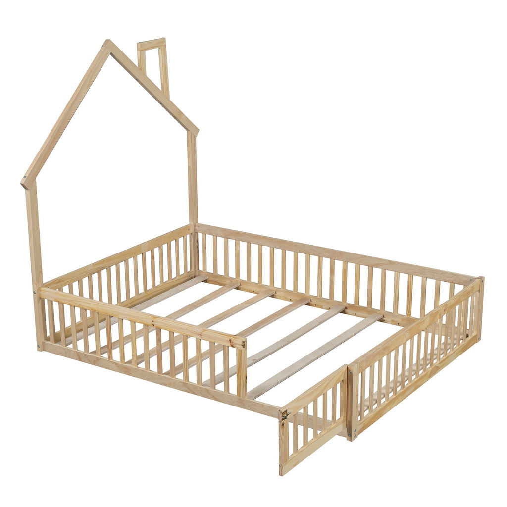 House Platform Bed With Guardrail