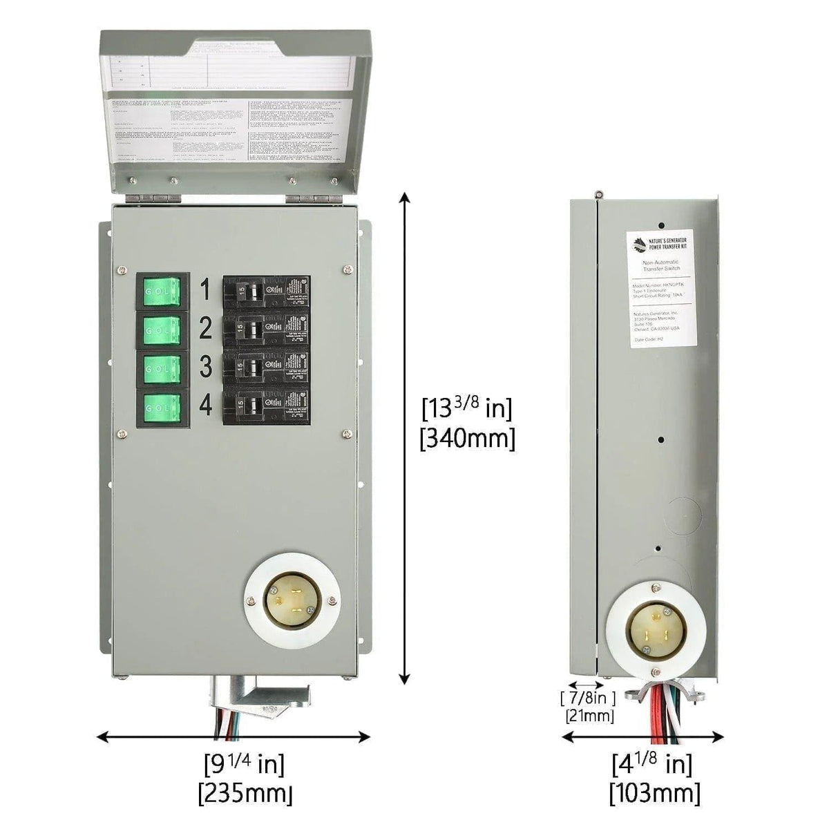 Refurbished - 120V 15A 4-Circuit Non-Automatic Transfer Switch