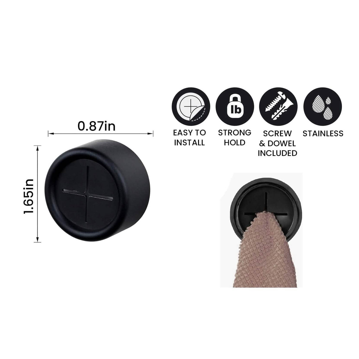 4-Pack: Portable Towel Holder Hooks Tool Kitchen Organization, Bathroom Accessories Gadget