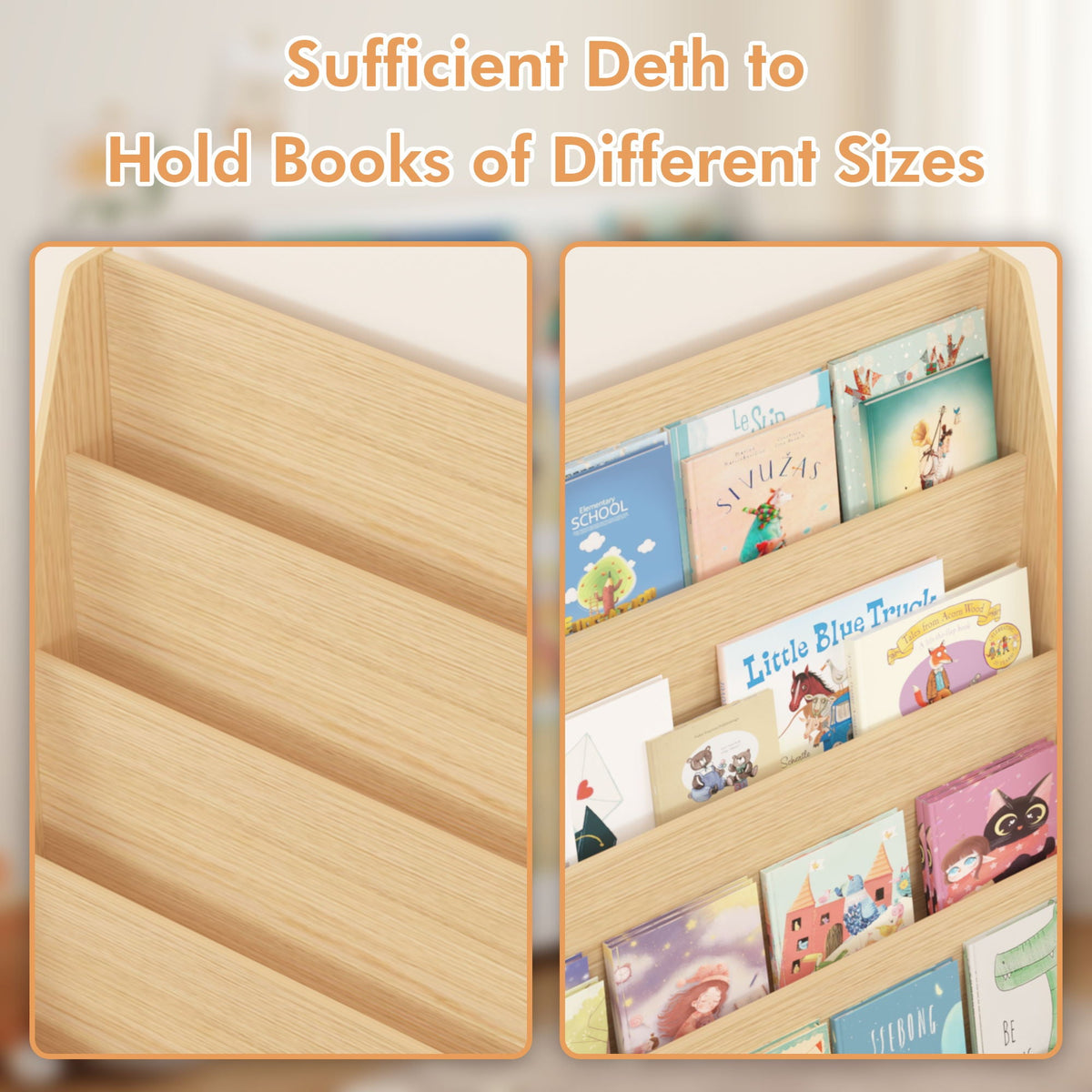 4 Tier Bookshelf, Toddler Book Display Shelves