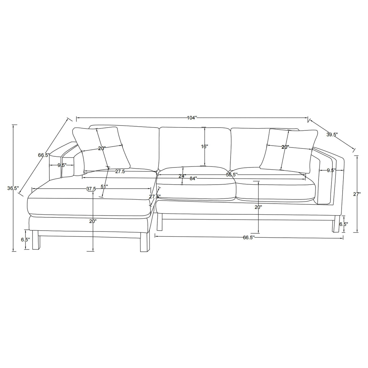 O'Brien - Sectional Sofa With Left Chaise - Sand