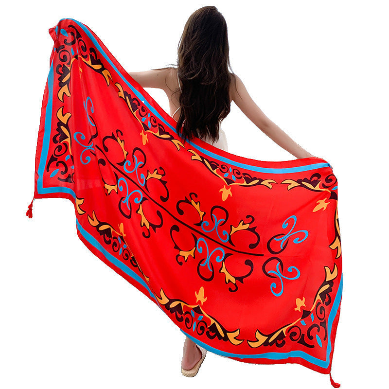 Sun-proof All-matching Shawl Beach Travel Dual-use Outdoor Beach Towel