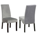 Upholstered Dining Chair Soft Padded Seat And Flared Back Design (Set of 2) - Gray