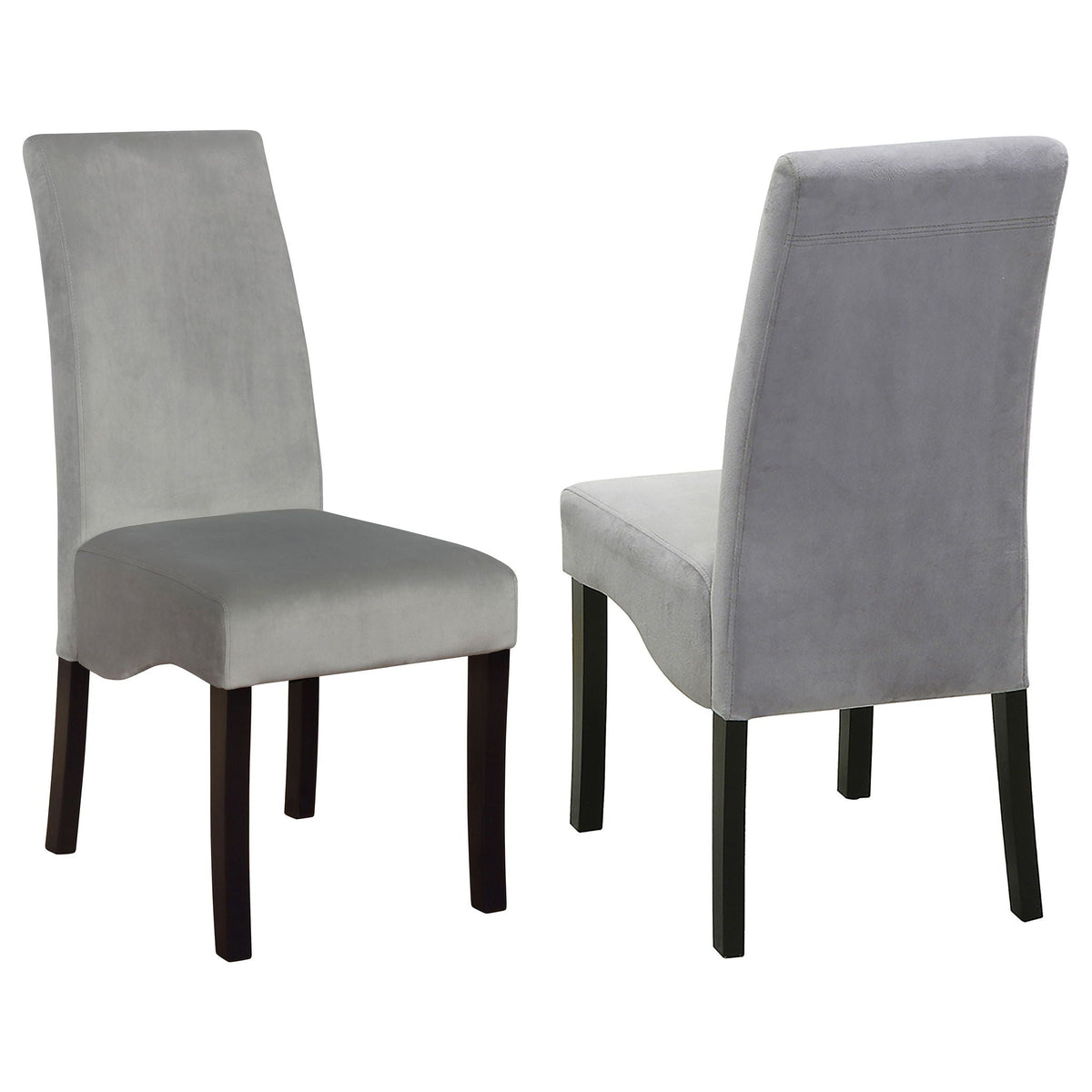 Upholstered Dining Chair Soft Padded Seat And Flared Back Design (Set of 2) - Gray