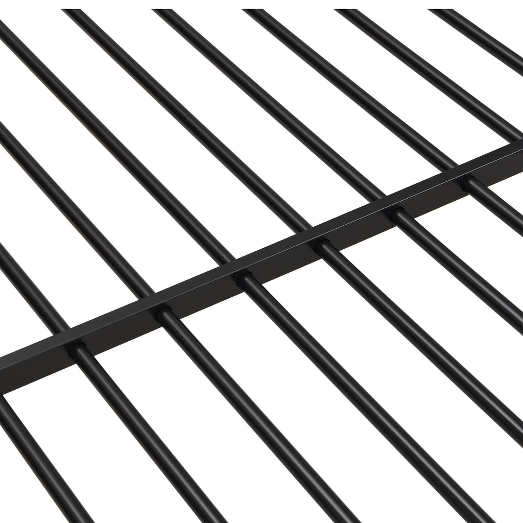 Modern Metal Bunk Bed, Full Over Full, No Box Spring Needed - Black