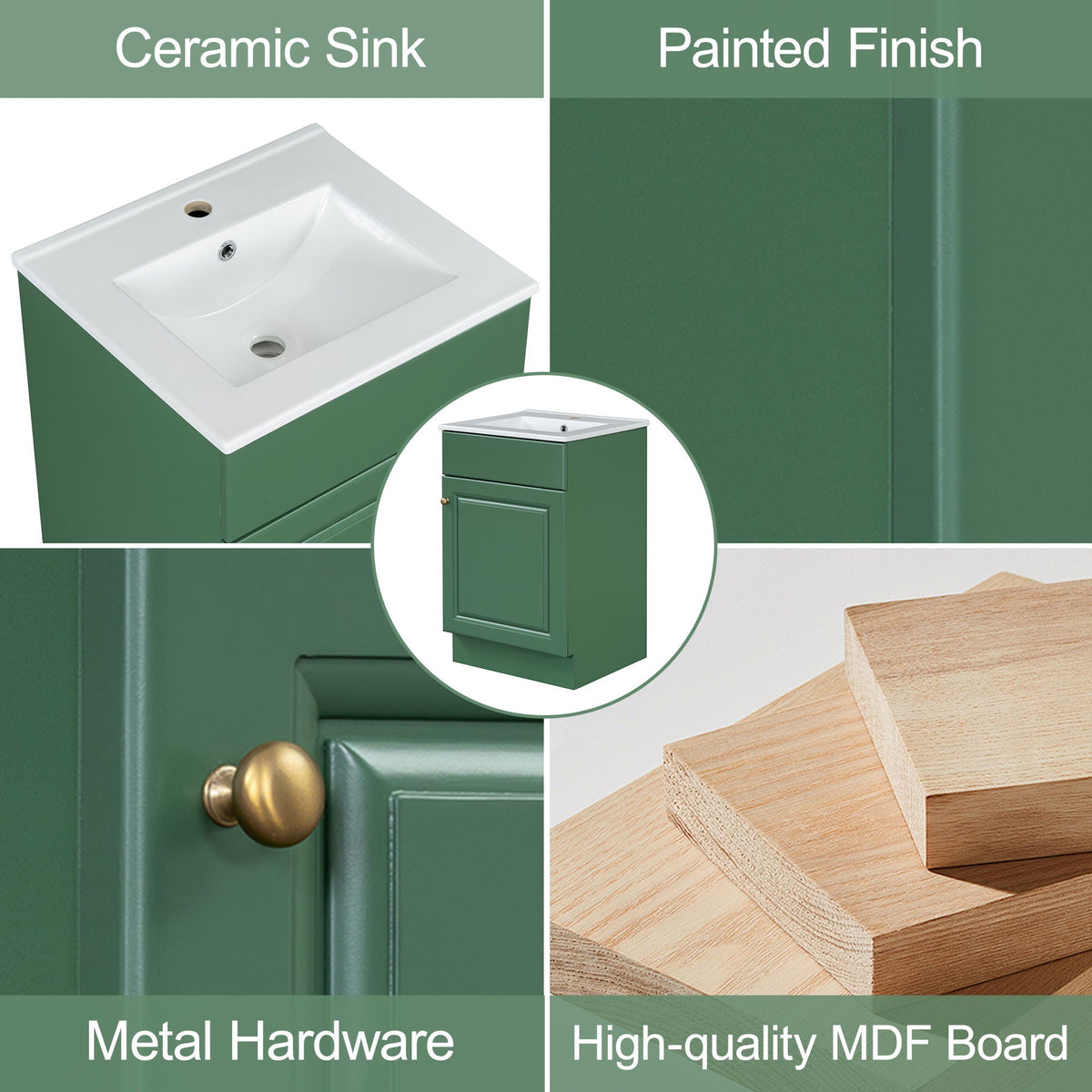 Bathroom Vanity With Sink, Cabinet With Adjustable Shelf