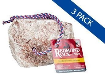 REDMOND - Rock on a Rope Unrefined Salt Rock for Horses 3 to 5 lbs (3 Pack)