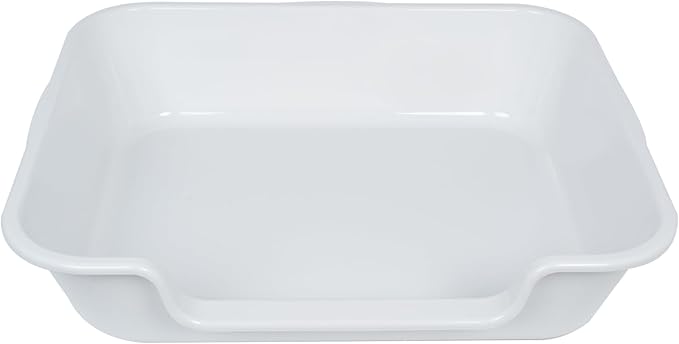 1 Pack of Extra Large Cat Litter Box (ABS Material), Low Entry Senior Litter Pen for Geriatric Kitty Big Cats, Jumbo Pet Safe Litter Boxes Tray for Indoor Pets Potty (Gray, 24" L x 20" W)