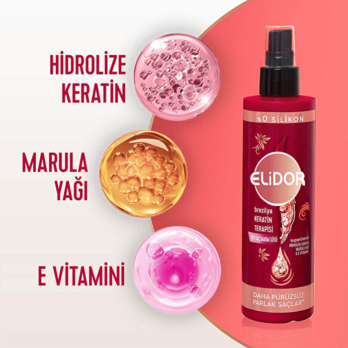 Elidor Brazilian Keratin Therapy Hair Care Lotion 200ml - Silky Smooth