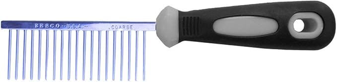 Resco Professional Anti-Static Dog, Cat, Pet Comb for Grooming, Steel Pins, Coarse Tooth Spacing, Candy Blue