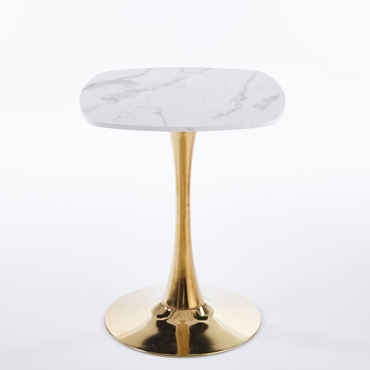 Square Tulip Dining Table For 2 - 4 People - Golden / White