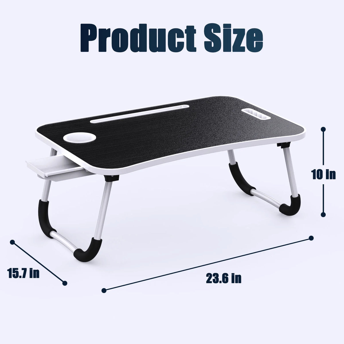 Foldable Laptop Desk, Portable Laptop Table, Bed Table Tray, Laptop Stand with Cup Holder and Tablet Slot and Lifting Handle for Writing, Painting and Eating
