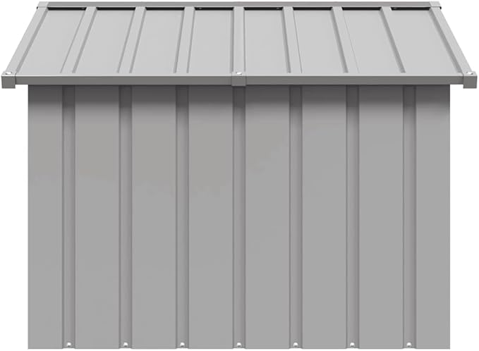 vidaXL Dog House - Durable Galvanized Steel Construction - Weatherproof Dog Kennel - Easy Access with Spacious Entrance - Ideal Outdoor Pet House - Gray