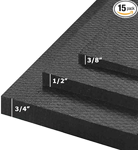 American Floor Mats - Heavy Duty Stall Tiles - Stable/Horse Tiles - Thick, Durable Rubber Flooring Solid Black 6' x 10' Set 3/4" Thick (15 Tiles Total)