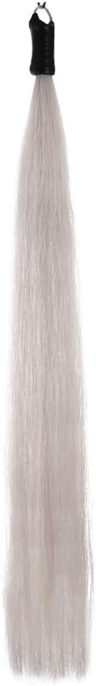 Horse Tail Extensions with Braided Horsehair Loop, Blunt Cut Bottom, 28-30 inches Long and 3/8 lb Weight