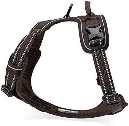 TRUE LOVE Adjustable No-Pull Dog Harness Reflective Pup Vest Harnesses Comfortable Control Brilliant Colors Truelove TLH5651(Brown,L)