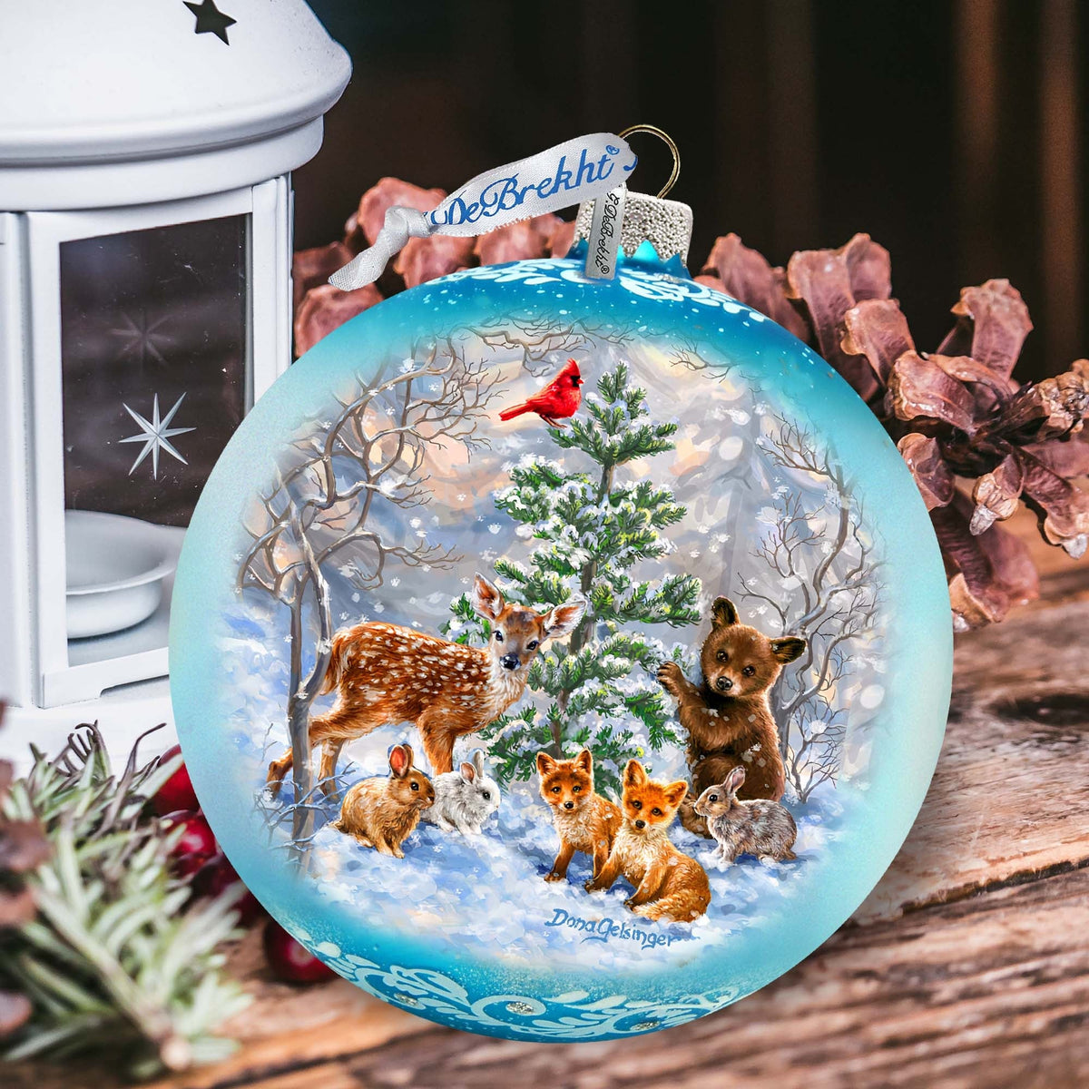 Forest Friends Lg Glass Ornament by D. Gelsinger - Christmas Decor - 73949