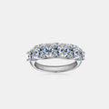 3.6 Carat 5 Stone Brilliant Round Cut Sparkala™ Pure Sterling Silver 5 Stone Ring