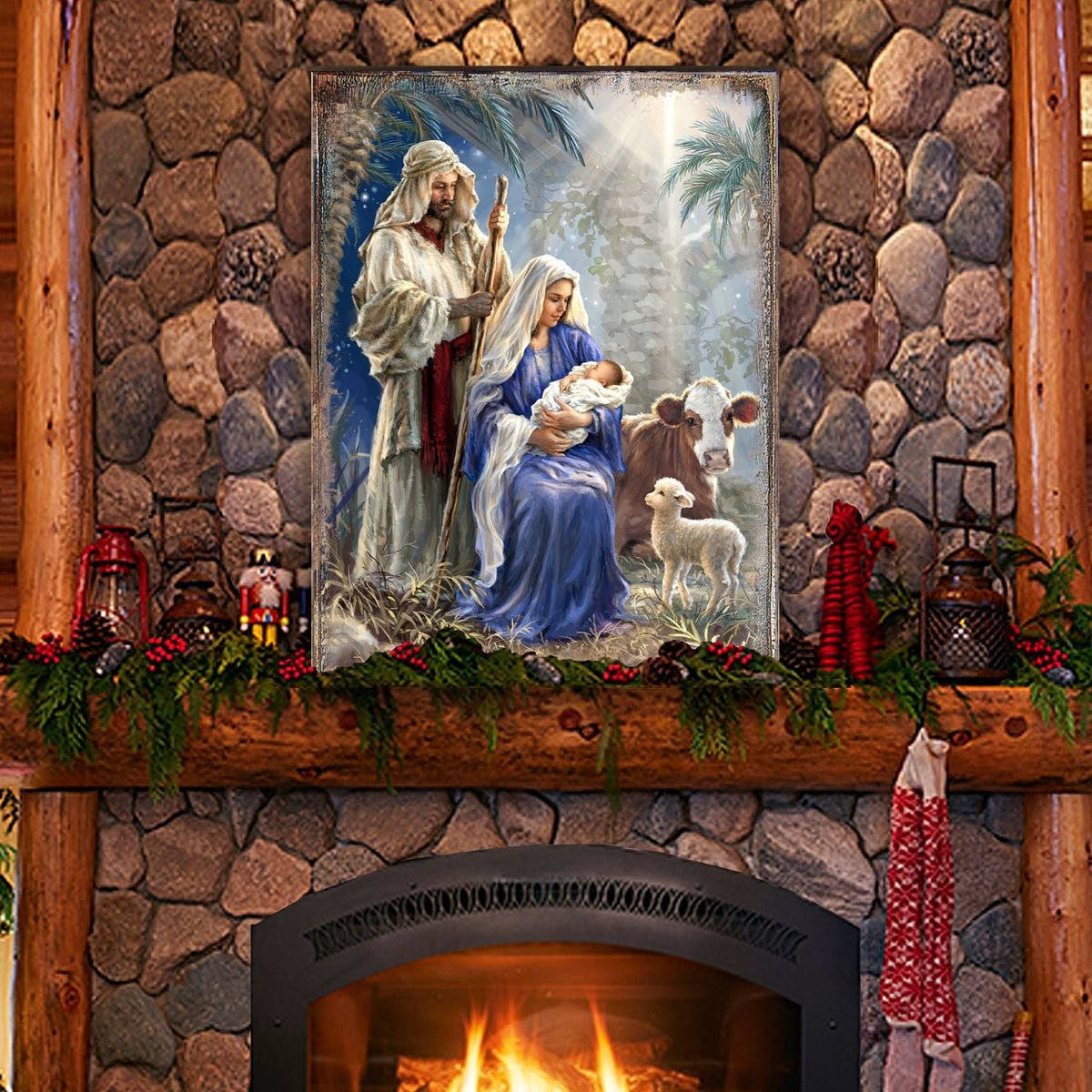 Holy Night Wooden Wall Art by D. Gelsinger - Nativity Holiday Decor - 95631B-1618