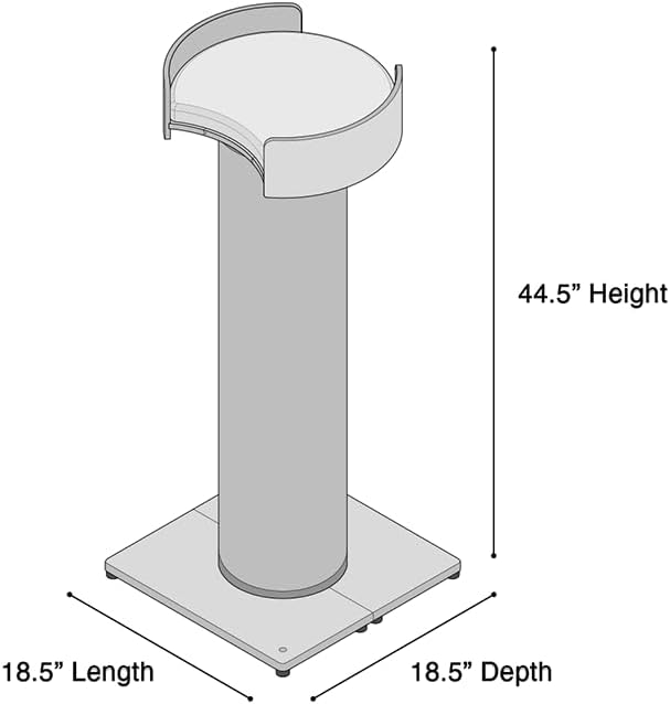 ONE FAST CAT - Giant Scratching Tower w/Perch - 44.5" Height with Replaceable Sisal and Removable Bed - Walnut