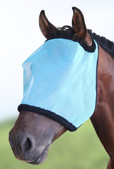 Horse Fly Mask, with UV Protection Horse Fly Mask, Full Face Fine Mesh Coverage Provide Better Vision and Airflow for Horse